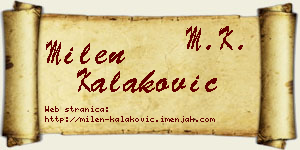 Milen Kalaković vizit kartica